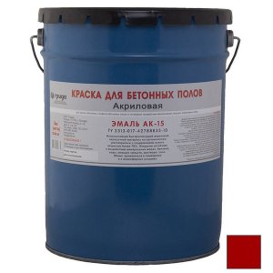 Краска акриловая для бетонных полов Грида Эмаль АК-15 красно-коричневая 27 кг