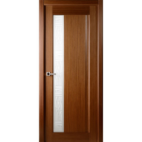 Дверное полотно Belwooddoors Ланда шпон Орех со стеклом