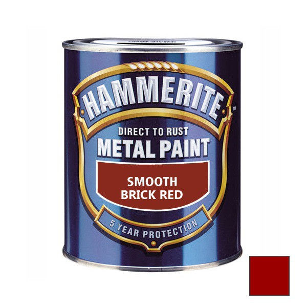 Краска по ржавчине Hammerite Smooth гладкая глянцевая кирпично-красная 2,5 л
