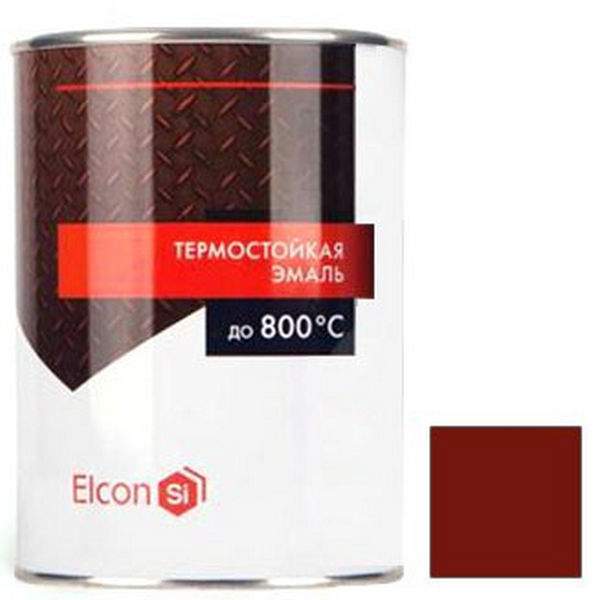 Эмаль Elcon термостойкая красно-коричневая 1 л