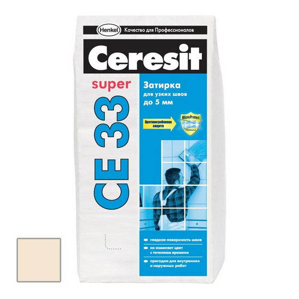 Затирка цементная Ceresit CE 33 Super Натура 2 кг